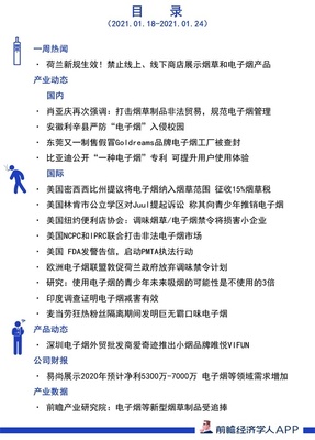 【前瞻电子烟产业全球周报第85期:荷兰新规生效 禁止线上、线下商店展示烟草和电子烟产品】- 一点资讯(Yidianzixun.com)